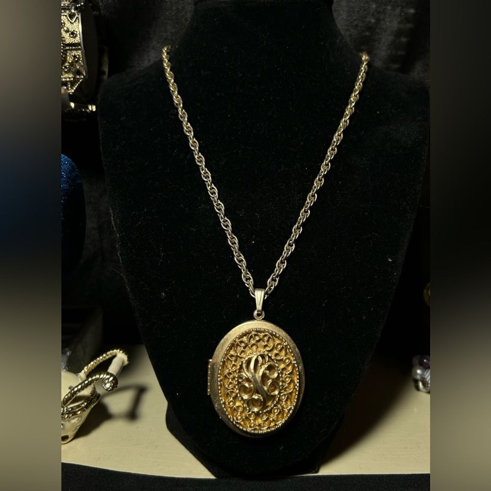 big gold locket necklace